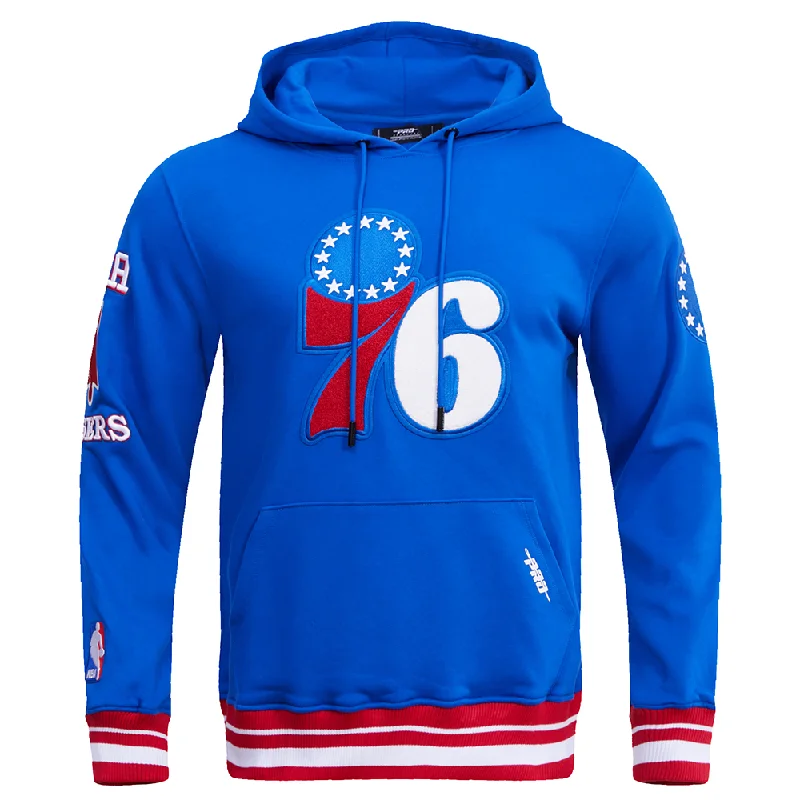 NBA PHILADELPHIA 76ERS RETRO CLASSIC MEN'S PO HOODIE (ROYAL/RED)