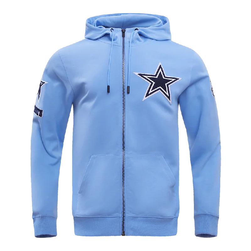 NFL DALLAS COWBOYS CLASSIC CHENILLE FZ HOODIE (UNIVERSITY BLUE)