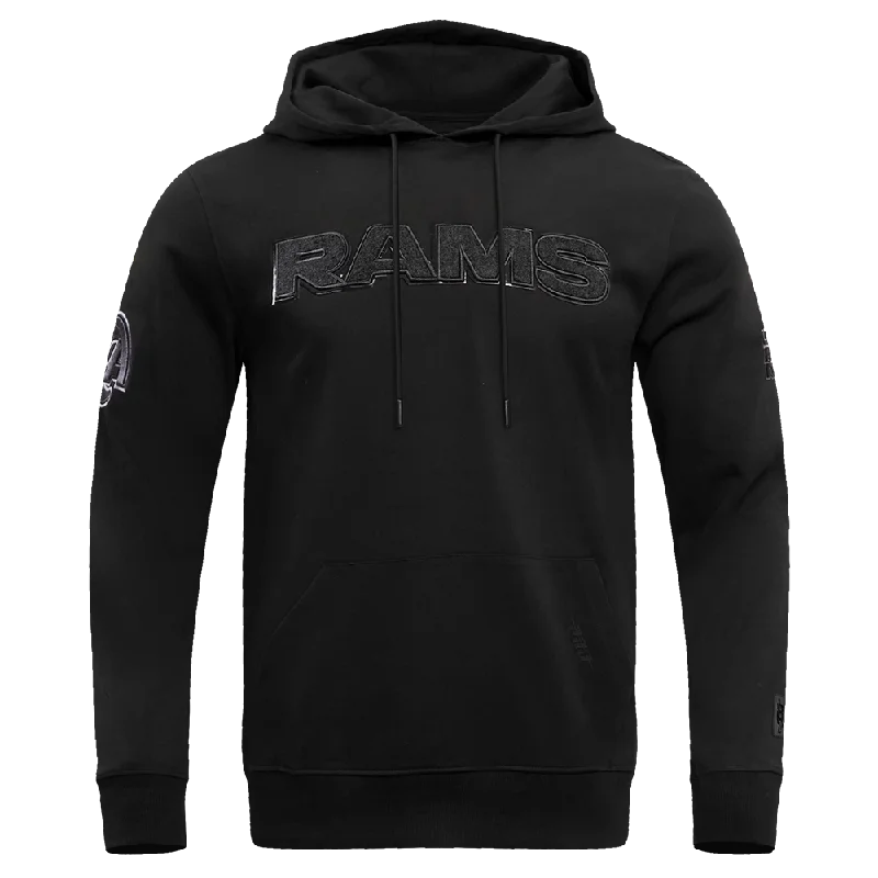 NFL LOS ANGELES RAMS TRIPLE BLACK MEN'S PO HOODIE (TRIPLE BLACK)