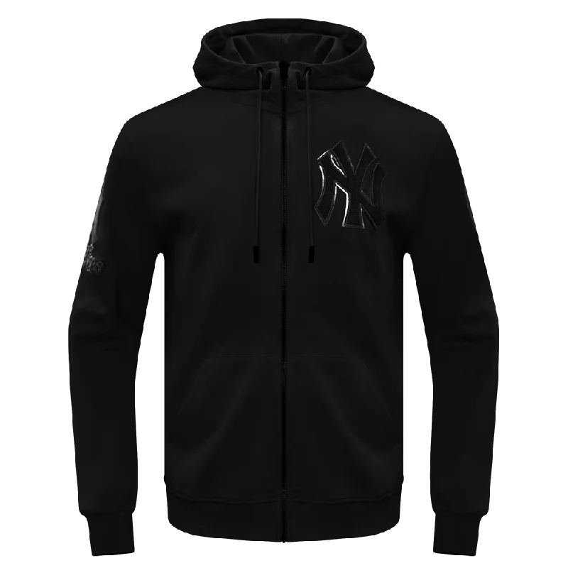 MLB NEW YORK YANKEES TRIPLE BLACK MEN'S FZ PO HOODIE (BLACK)