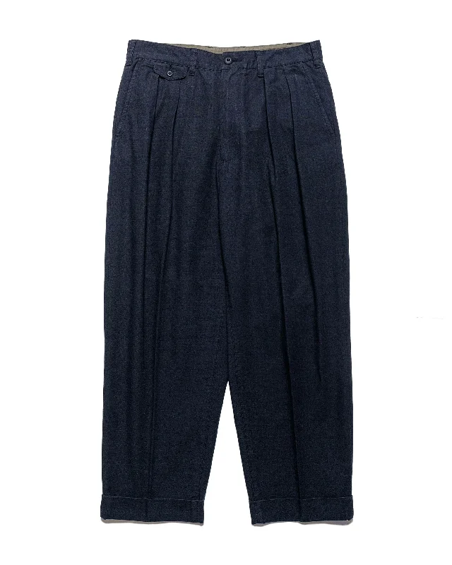 Beams Plus Lost & Found 2Pleats Cotton Ripstop Navy