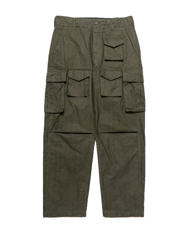 Engineered Garments FA Pant Olive Cotton Brushed Herringbone