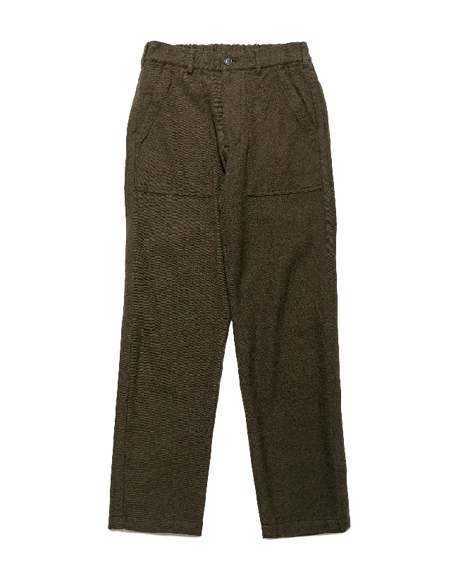 Sage de Cret Wool Serge Tumbler Pegtop Baker Pants Olive