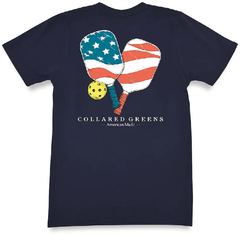 Patriotic Pickleball: Short Sleeve T-Shirt - Navy