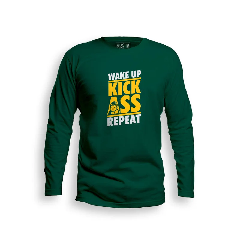 Wake Up Kick Ass Repeat Full Sleeve T-Shirt