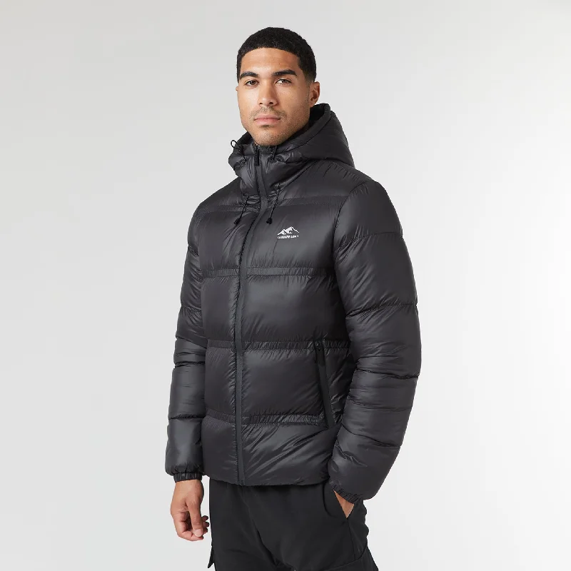 Logo Racer Puffer Jacket | Black