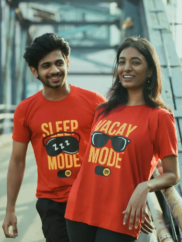 Vacation Mode - Sleep Mode Couple T-Shirt