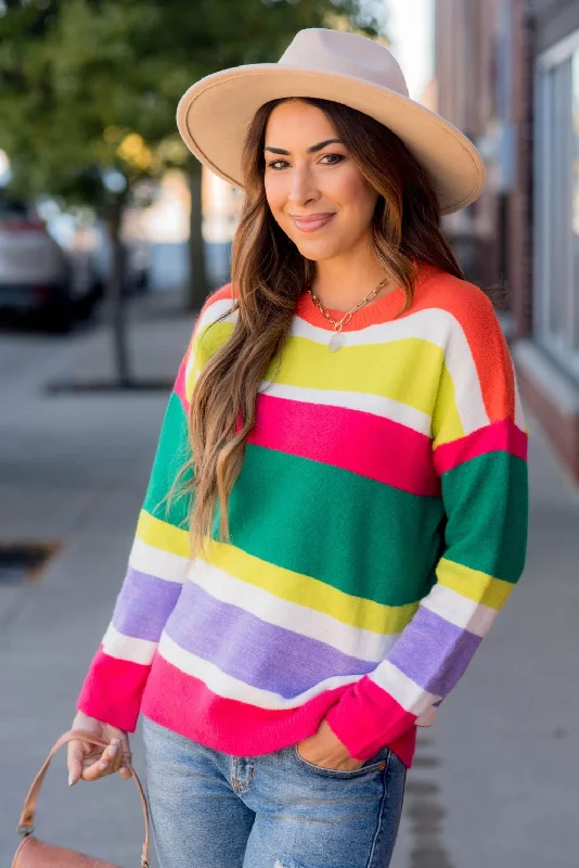 Bright Color Block Sweater