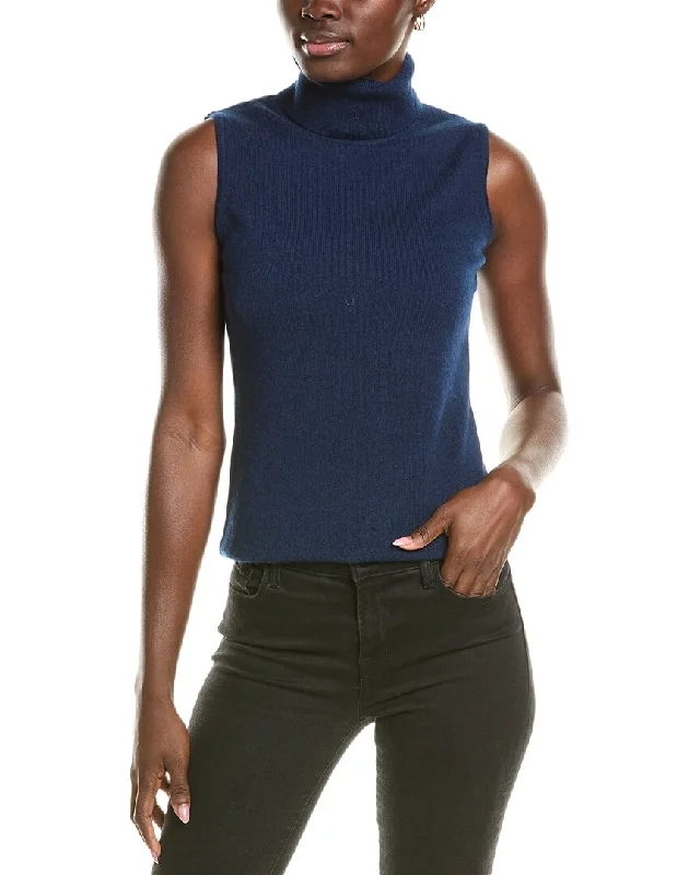 Forte Cashmere Sleeveless Turtleneck Cashmere Sweater