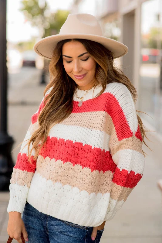 Mixed Knitted Stripes Sweater