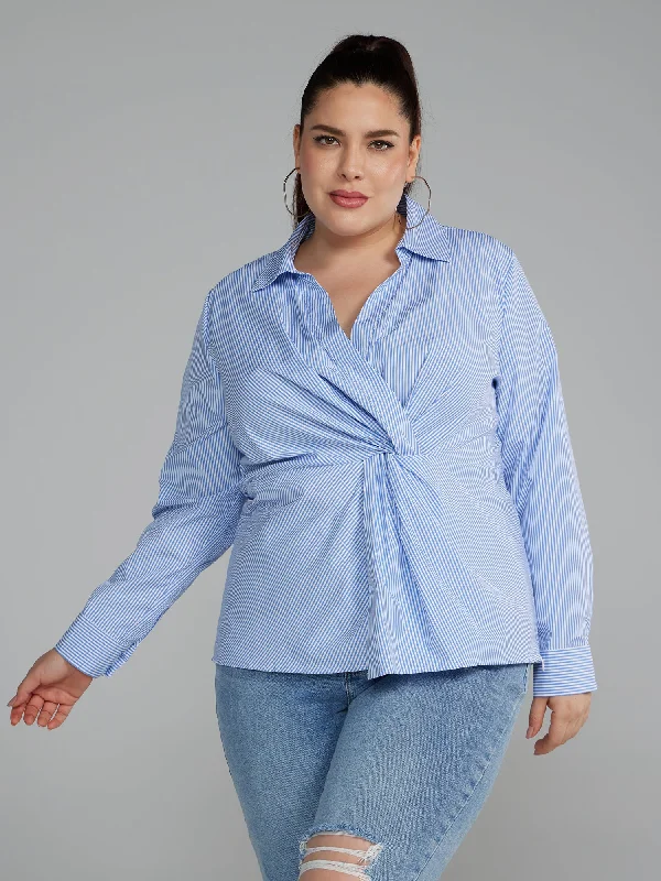 Twist Front Striped Shirt