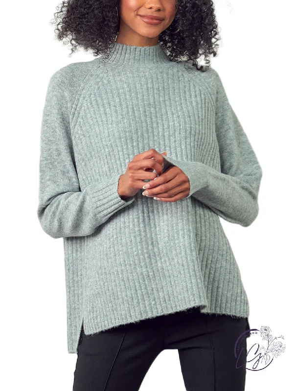 Only Mine Ribbed Mock Neck Sweater