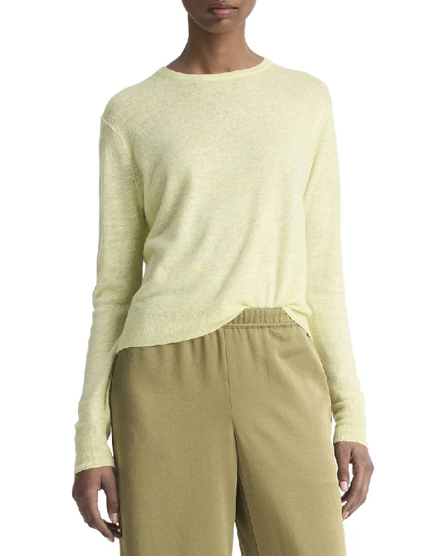 Vince Tissue Weight Linen, Silk, & Cashmere-Blend Top