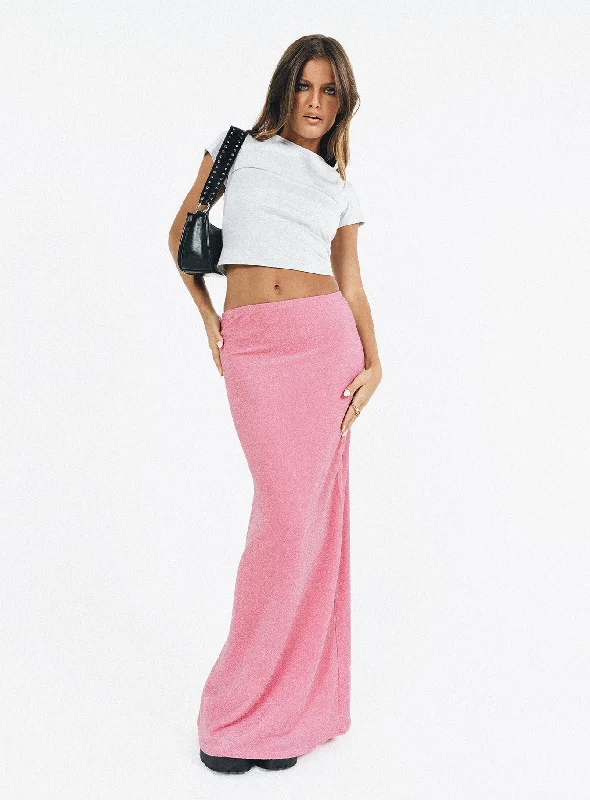 Harriette Maxi Skirt Pink Lurex