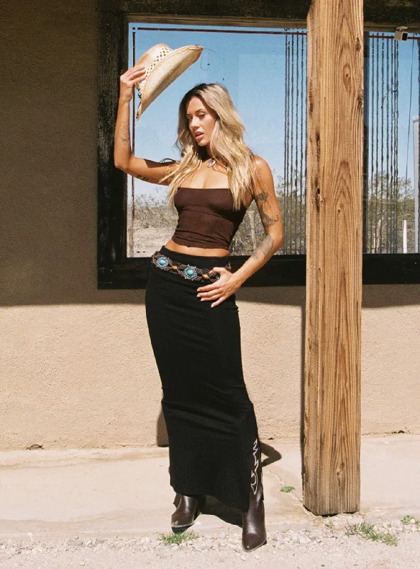 Karley Low Waist Maxi Skirt Black