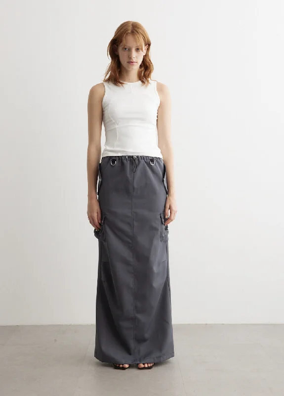 Tailored Cargo Maxi Skirt